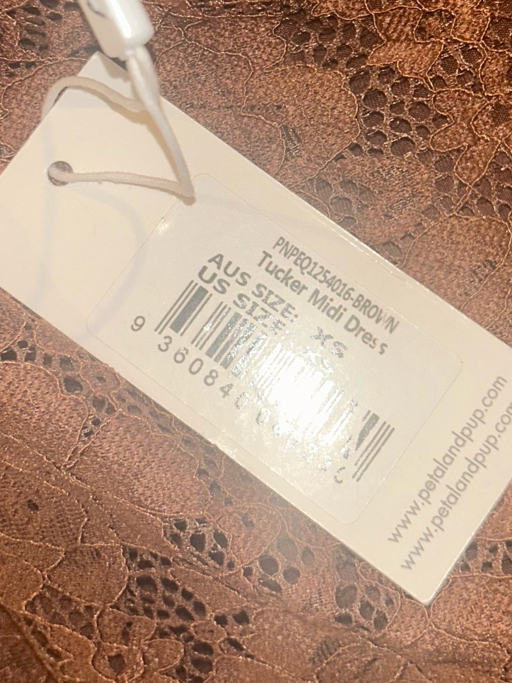 NWT XS Petal & Pup Brown Lace Halter Maxi Dress midi Tucker bodycon sexy long - Picture 13 of 14